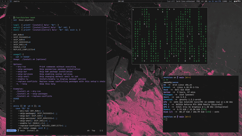 Arch Linux desktop preview